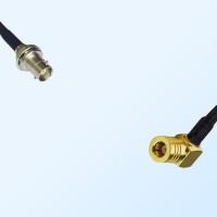 SMB/Female Right Angle - Mini BNC/Bulkhead Female Coaxial Jumper Cable