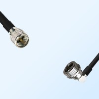 Mini UHF/Male - QN/Male Right Angle Coaxial Jumper Cable