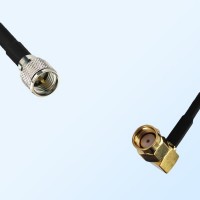 Mini UHF/Male - RP SMA/Male Right Angle Coaxial Jumper Cable