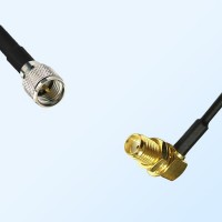 Mini UHF/Male - SMA/Bulkhead Female Right Angle Coaxial Jumper Cable