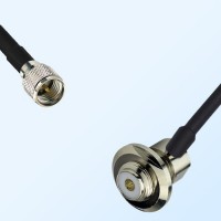 Mini UHF/Male - UHF/Bulkhead Female Right Angle Coaxial Jumper Cable