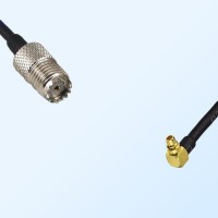 Mini UHF/Female - MMCX/Male Right Angle Coaxial Jumper Cable