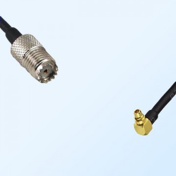 Mini UHF/Female - MMCX/Male Right Angle Coaxial Jumper Cable