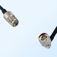 Mini UHF/Female - N/Male Right Angle Coaxial Jumper Cable