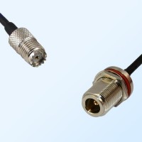 Mini UHF/Female - N/Bulkhead Female with O-Ring Coaxial Jumper Cable
