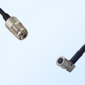 Mini UHF/Female - QMA/Male Right Angle Coaxial Jumper Cable