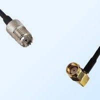 Mini UHF/Female - RP SMA/Male Right Angle Coaxial Jumper Cable