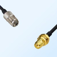 Mini UHF/Female - RP SMA/Bulkhead Female Coaxial Jumper Cable