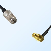 Mini UHF/Female - RP SMA/Bulkhead Female R/A Coaxial Jumper Cable