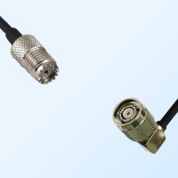 Mini UHF/Female - RP TNC/Male Right Angle Coaxial Jumper Cable