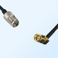 Mini UHF/Female - SMA/Male Right Angle Coaxial Jumper Cable