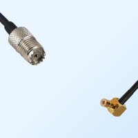 Mini UHF/Female - SMB/Male Right Angle Coaxial Jumper Cable