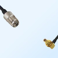 Mini UHF/Female - SMB/Bulkhead Male Right Angle Coaxial Jumper Cable