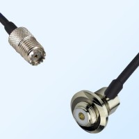 Mini UHF/Female - UHF/Bulkhead Female Right Angle Coaxial Jumper Cable