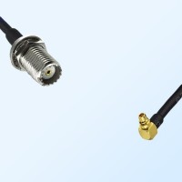 Mini UHF/Bulkhead Female - MMCX/Male Right Angle Coaxial Jumper Cable