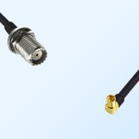 Mini UHF/Bulkhead Female - MMCX/Female R/A Coaxial Jumper Cable