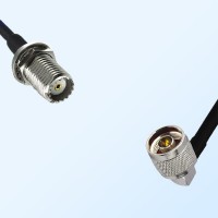 Mini UHF/Bulkhead Female - N/Male Right Angle Coaxial Jumper Cable