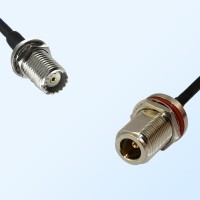 Mini UHF/Bulkhead Female - N/Bulkhead Female with O-Ring Coaxial Cable