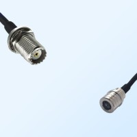 Mini UHF/Bulkhead Female - QMA/Male Coaxial Jumper Cable