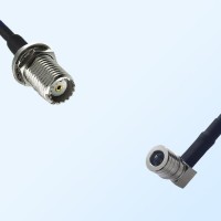 Mini UHF/Bulkhead Female - QMA/Male Right Angle Coaxial Jumper Cable