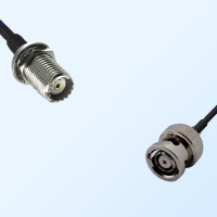 Mini UHF/Bulkhead Female - RP BNC/Male Coaxial Jumper Cable