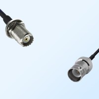 Mini UHF/Bulkhead Female - RP BNC/Female Coaxial Jumper Cable