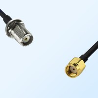 Mini UHF/Bulkhead Female - RP SMA/Male Coaxial Jumper Cable