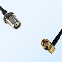 Mini UHF/Bulkhead Female - RP SMA/Male R/A Coaxial Jumper Cable