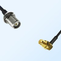 Mini UHF/Bulkhead Female - RP SMA/Bulkhead Female R/A Coaxial Cable