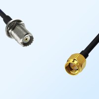Mini UHF/Bulkhead Female - SMA/Male Coaxial Jumper Cable