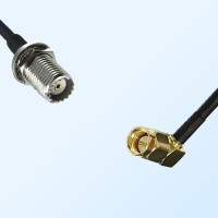 Mini UHF/Bulkhead Female - SMA/Male Right Angle Coaxial Jumper Cable