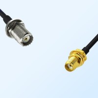 Mini UHF/Bulkhead Female - SMA/Bulkhead Female Coaxial Jumper Cable
