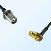 Mini UHF/Bulkhead Female - SMA/Bulkhead Female R/A Coaxial Cable