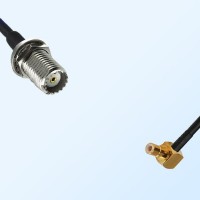 Mini UHF/Bulkhead Female - SMB/Male Right Angle Coaxial Jumper Cable