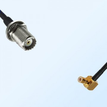 Mini UHF/Bulkhead Female - SMB/Male Right Angle Coaxial Jumper Cable