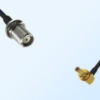 Mini UHF/Bulkhead Female - SMB/Bulkhead Male R/A Coaxial Jumper Cable