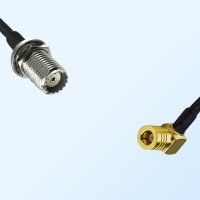 Mini UHF/Bulkhead Female - SMB/Female Right Angle Coaxial Jumper Cable