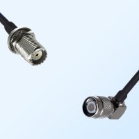 Mini UHF/Bulkhead Female - TNC/Male Right Angle Coaxial Jumper Cable