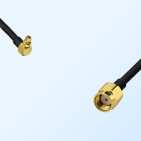 MMCX/Male Right Angle - RP SMA/Male Coaxial Jumper Cable