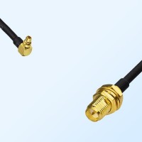 MMCX/Male Right Angle - RP SMA/Bulkhead Female Coaxial Jumper Cable