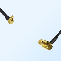 MMCX/Male R/A - RP SMA/Bulkhead Female R/A Coaxial Jumper Cable