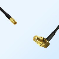 MMCX/Female - SMA/Bulkhead Female Right Angle Coaxial Jumper Cable
