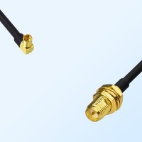 MMCX/Female Right Angle - RP SMA/Bulkhead Female Coaxial Jumper Cable