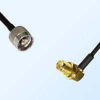 N/Male - SMA/Bulkhead Female Right Angle Coaxial Jumper Cable