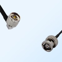 N/Male Right Angle - RP BNC/Male Coaxial Jumper Cable