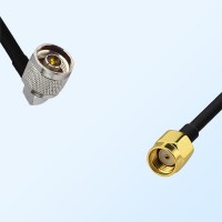 N/Male Right Angle - RP SMA/Male Coaxial Jumper Cable