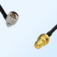 N/Male Right Angle - RP SMA/Bulkhead Female Coaxial Jumper Cable