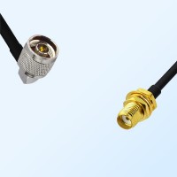 N/Male Right Angle - SMA/Bulkhead Female Coaxial Jumper Cable