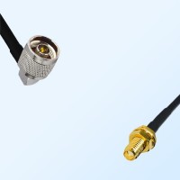N/Male Right Angle - SSMA/Bulkhead Female Coaxial Jumper Cable