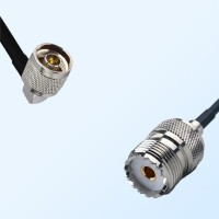 N/Male Right Angle - UHF/Female Coaxial Jumper Cable
